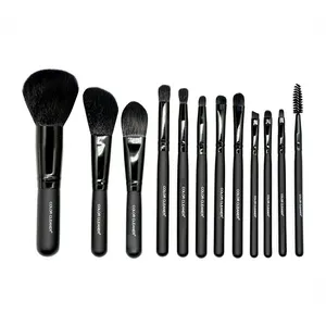 JLY New ODM design black make up brushes set can custom your own logo super soft brushes for your beautiful skin