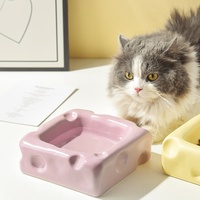Bol pour chat en céramique antidérapant de style INS, design personnalisé de haute qualité, plat pour nourriture pour chat, pot pour eau pour chien, bols pour animaux de compagnie
