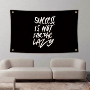 ขายส่งธงขนาด 3x5 ฟุต (90x150 ซม.) ผ้าพรีเมียม พิมพ์ลายดิจิทัล "ความสำเร็จไม่ได้เกิดขึ้นง่ายๆ" - Product Image 2