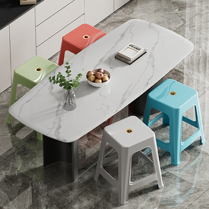 HS8757 <span class=keywords><strong>Tabouret</strong></span> carré moderne en plastique <span class=keywords><strong>avec</strong></span> <span class=keywords><strong>assise</strong></span> multicolore, pouf pour chambre et salon, mobilier de maison - Product Image 3