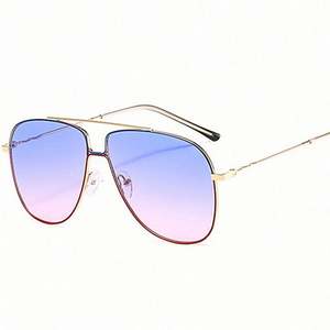 Gafas de Sol de Moda 2020 con Logotipo Personalizado, Montura Metálica, Lentes Degradadas, Protección UV400, Gafas de Sol Extra Grandes para Mujer - Product Image 5