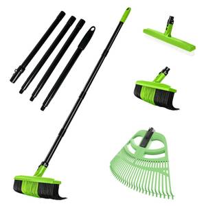 VERTAK Balai à gazon artificiel <span class=keywords><strong>5</strong></span> en 1, râteau à feuilles multifonction, outils de balayage pour débris de jardin et feuilles, pour l'aménagement paysager de la cour - Product Image 2