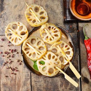 Brochettes en bambou écologiques Teppo 100% bambou de qualité alimentaire supérieure, bâtonnets jetables pour viande, fruits de mer, nourriture de rue, <span class=keywords><strong>kebab</strong></span> - Product Image 6
