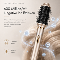 PRITECH Ensemble de brosses à air chaud haute vitesse 120000RPM, Sèche-cheveux ionique BLDC, Multi-styler, Outils de bouclage automatique