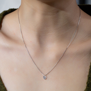 Listo para enviar MSN-956 Collar de diamantes de laboratorio redondos de 1 quilate en oro blanco de 9 quilates, collar de diamantes de laboratorio a la moda. - Product Image 4