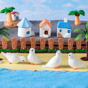 Miniaturas de Resina de Casas de Pájaros, Figuras de <span class=keywords><strong>Palomas</strong></span>, Adornos Pequeños para Decoración de Paisajes de <span class=keywords><strong>Playa</strong></span> e Islas, Accesorios para Manualidades - Product Image 2