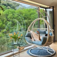 Fauteuil suspendu en rotin au design contemporain, durable, résistant aux intempéries, chaise hamac en osier pour extérieur, patio, jardin
