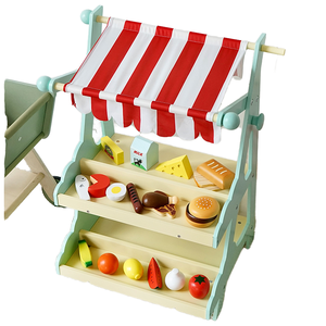 2022 Hot Selling Kitchen <strong>Food</strong> <strong>Toys</strong> <strong>Wooden</strong> Children's Grocery Store Supermarket Cutting Set for Kids for Role Play Imagination - Product Image 1