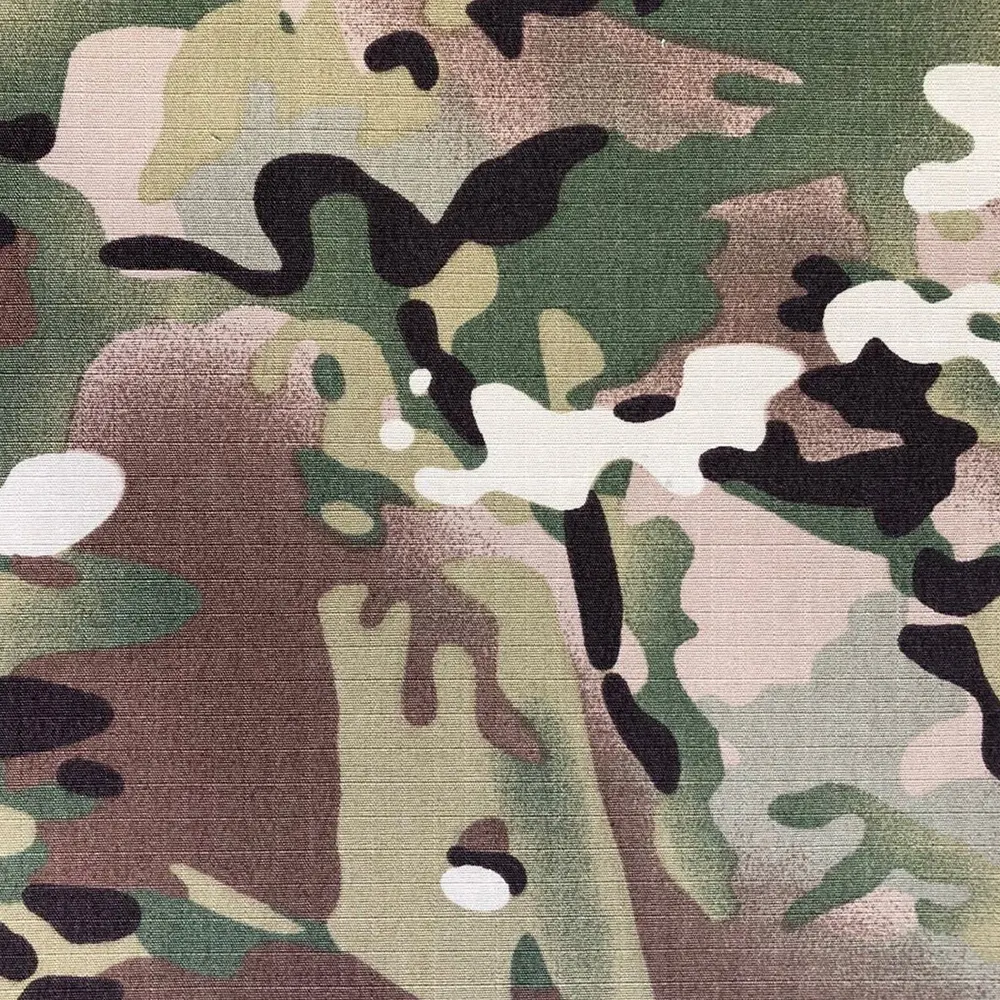 ผ้าฝ้ายโพลีเอสเตอร์ Ripstop ผ้าทอลายทแยง Multicam สำหรับกองทัพ