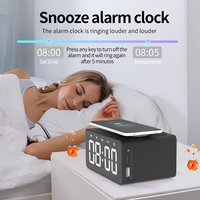BT508 Bluetooth-Lautsprecher mit Unterstützung für Wecker/FM-Radio/Aux-Eingang/TF-Karte/LED-Anzeige/15W Kabelloses Laden