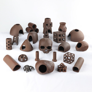 Decorazione per Acquario in Ceramica <span class=keywords><strong>Viola</strong></span> Ecologica 1,5L per Allevamento di Pesci e Gamberetti, Grotta Nascondiglio per Uso Interno/Esterno - Product Image 1