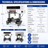 Imprimante DTF UV à alimentation automatique pour production continue en rouleau pour la fabrication d'autocollants en film AB