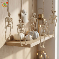 Mini-squelettes d'Halloween pour maison hantée, décorations effrayantes, cadeaux de fête, figurines en plastique 15 cm, blanc os ancien/argent vintage/antique