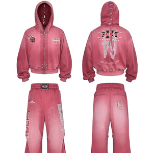 Bộ đồ thể thao nam chất lượng cao, kiểu dáng hip hop, có khóa kéo, thêu họa tiết, in hình. - Product Image 1