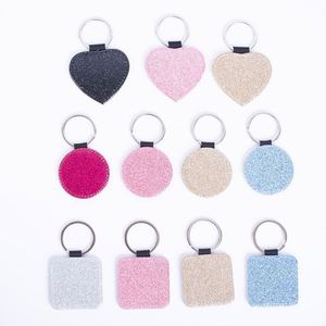Sublimation Keychain Blanks Heat Round Rectangle Charms <b>Keyring</b> Sublimation Blank Personalize Custom DIY Leather Photo Key Chain - Product Image 2