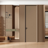 Porte intérieure en bois battante anti-rayures, finition peinture carbone cristal, dimensions personnalisées OEM/ODM, pour le commerce extérieur