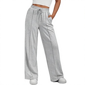 Factory Direct Wholesale OEM Women's Wide Leg Sweatpants High Waisted Baggy Pants Fashion Teen Girl Drawstring Athletic Joggers - Product Image 5
