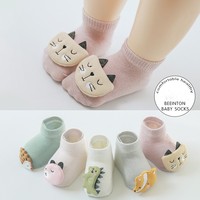 Chaussette anti-dérapante en coton pour nouveau-né 0-3Y Chaussettes tricotées pour bébé 3D Chaussettes drôles d'animaux