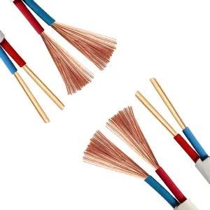 2 or 3 cores solid high purity copper conductor PVC insulation PVC Flat sheath wire 300/500V used for fixed laying