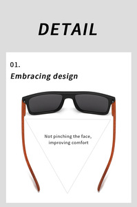 Модные солнцезащитные очки 2026 года: оверсайз, цветные, с поляризацией UV400, деревянные дужки - Product Image 3