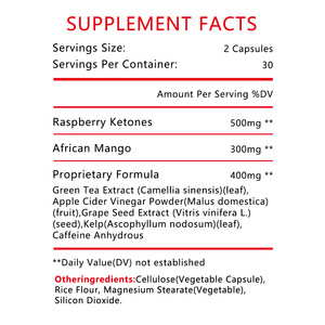Capsules brûle-graisses les plus vendues avec des cétones de framboise, du mangue africain, stimulant du métabolisme et contrôle de l'appétit, capsules diététiques - Product Image 2