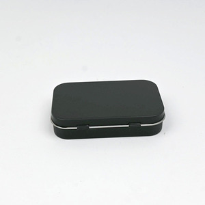 Ready Stock Hinged Lid <b>Tin</b> Box Solid Color One‑Piece Flip Top Tinplate Container For Throat Lozenge Card <b>Storage</b> Candy Packaging - Product Image 3