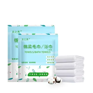 Rectangle Travel Towel Disposable Bath Hand Massage Facial Towel Cotton Wet Face Bath Spa Towel for Women and Children White