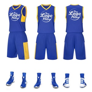 Ensemble de survêtement de basketball personnalisé respirant et à séchage rapide, grande taille, avec logo imprimé par transfert thermique pour le sport - Product Image 4