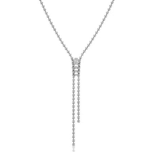 Gemnel Gemini Bolo Y cola gota collar de tenis vaquera Mujer joyería elegante 2mm cadena con cuentas circón Y borla collares - Product Image 2