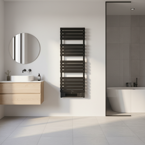 Sèche-serviettes chauffant à température réglable avec programmation hebdomadaire, séchoir à serviettes de salle de bain avec affichage numérique - Product Image 1