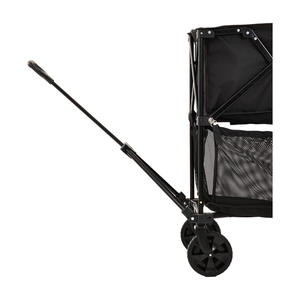 Camping Cart <b>Folding</b> Four-Wheel Metal 600D Oxford Cloth 150kg Load Capacity Compact Outdoor <b>Shopping</b> <b>Trolley</b> Black - Product Image 1