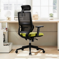 Chaise de bureau ergonomique entièrement en maille avec dossier inclinable, accoudoirs réglables et base en nylon pour les employés de bureau et les dactylographes