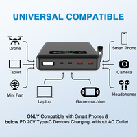 Batterie LiFePO4 62000mAh 200W banques d'énergie électronique grand public centrales électriques extérieures avec CE RoHs FCC