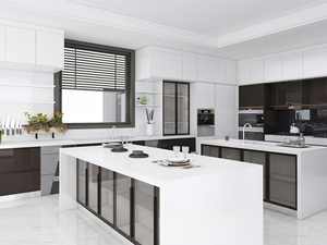 Gabinetes de Cocina Modulares Minimalistas Blancos Modernos con Estructura de Madera Contrachapada, Encimera, Fregadero y Protector Contra Salpicaduras para Uso Doméstico - Product Image 6