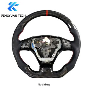 Volante de Fibra de Carbono y Cuero con Base Plana, Forjado a Medida, para <span class=keywords><strong>Mazda</strong></span> 3, <span class=keywords><strong>6</strong></span>, 5, 8, CX7, RX8, CX5, RX7, MX5, CX90 - Product Image 1