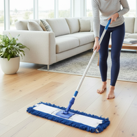 Recharges de têtes de serpillères antibactériennes industrielles pour le nettoyage des sols d'usine, avec poche en microfibre, tampons de serpillère à poussière plate en acrylique de remplacement