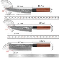Ensemble de couteaux de cuisine japonais forgés à la main en VG10 Damas, couteau à viande, couteau à désosser, Nakiri, Gyuto, couteaux à fileter, pour cadeaux