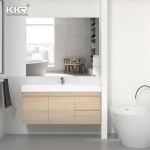 Modern Bathroom Vanities Solid Surface Sink And Cabinet Combo Bathroom Wall Cabinet