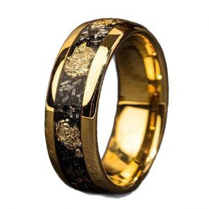 Anillos De Acero Inoxidable Men's Gold Stainless Steel High-End <b>Ring</b> Vintage Starry Sky Oval Cut Wedding Engagement Finger Band - Product Image 5