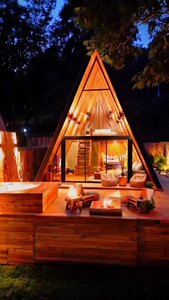 Prefabricated triangular wooden house, treehouse, <b>2</b>-<b>bedroom</b> house - Product Image 2
