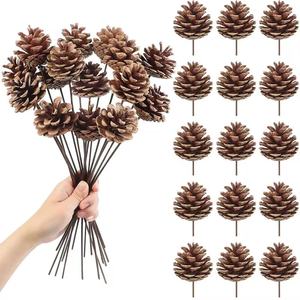 Ramas <span class=keywords><strong>de</strong></span> Piñas <span class=keywords><strong>de</strong></span> Pino Naturales al por Mayor, Paquete a Granel, Adornos Navideños para Envolver Regalos, Decoración y Manualidades - Product Image 1