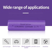 Batterie rechargeable à plateau plat pour lampe torche, Lithium-Ion, 1200 wh, 18650 mAh, 3.7v,