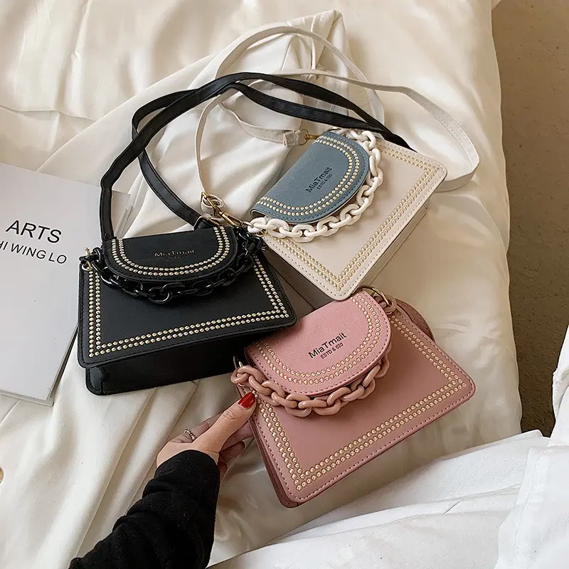 새로운 패션 디자이너 여성 핸드백 사용자 정의 레이디 Pu 가죽 체인 가방 봉투 커버 작은 사각형 크로스 보이 가방