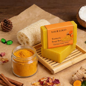 Jabón de Cúrcuma Orgánico Natural Personalizado con Logotipo, Jabón Blanqueador y Aclarador de Piel, Jabón de Cúrcuma Hecho a Mano con Limpiador Suave - Product Image 3