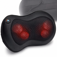 Coussin de massage électrique chauffant Shiatsu à 4 points de pression pour siège de voiture, cou/dos/mollets/bras/jambes, avec télécommande sans fil et alimentation USB