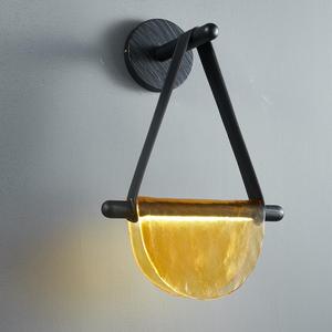 Glass And Leather Pendant <b>Light</b> Oval Shape E27 Bulb Base <b>Led</b> <b>Light</b> Source Switch Control For Home Bedroom <b>Bar</b> Counter Lighting - Product Image 2