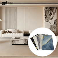 Panneau mural en PVC marbré 3D brillant de luxe, imperméable et ignifuge, pour la décoration d'hôtels et de maisons