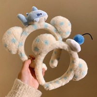 Nouveau Bandeau en Peluche Ourson, Accessoire Cheveux Automne Hiver, Pince à Cheveux Mignonne Oreilles de Lapin, Bandeau pour Lavage du Visage, Épingle à Cheveux 0-3M