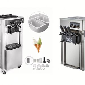 VEVOR EU WAREHOUSE A168 1200W Commercial Yogourt glacé utilisant pour le chariot de nourriture à vendre Machine à crème glacée molle 2 + 1 saveurs - Product Image 5