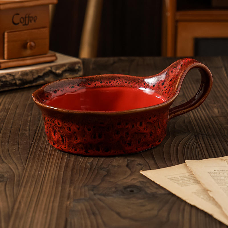 Red Kiln-Transformed Large Breakfast Cup